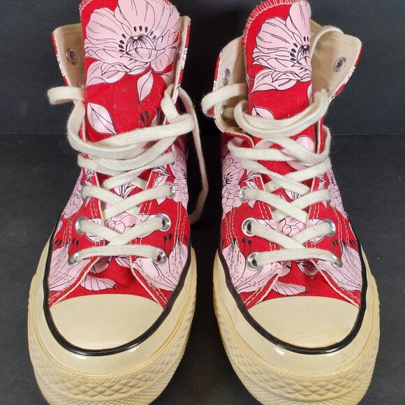 Converse Chuck 70 Vintage Floral Hi Top, Red/Cherry Blossom Chic Sneakers - Picture 13 of 15